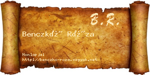 Benczkó Róza névjegykártya